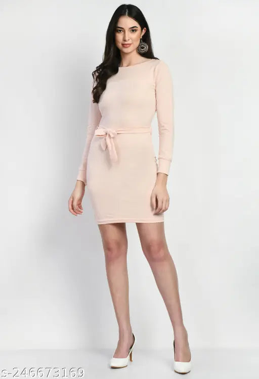 Stylish Solid Bodycon Dress