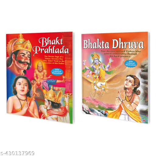 Bhakta Dhruva and Bhakta Prahlada story books for kids : Storytelling books for kids Mythological story book for kids Educational story book - Set of 2 books for kids.