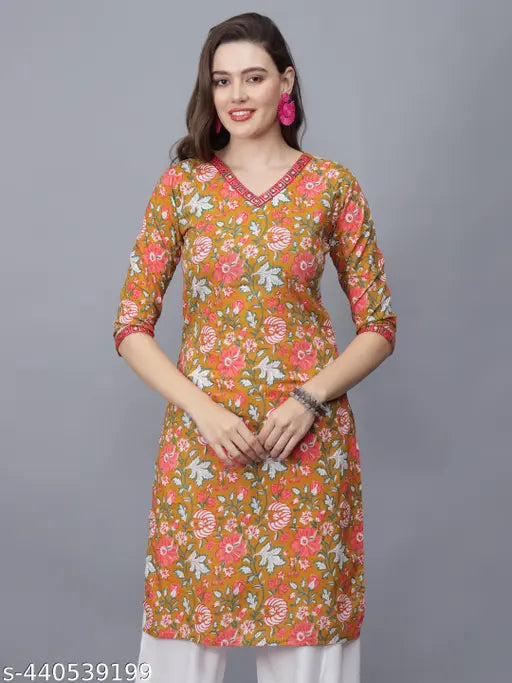 etraana Women Printed Flared Kurta