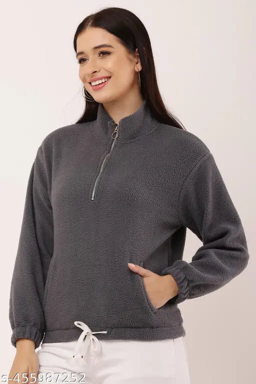Womens Sweatshirts Half Zip dori Cropped Casual Pullover Thumb Hole Classic Comfy Spring and full