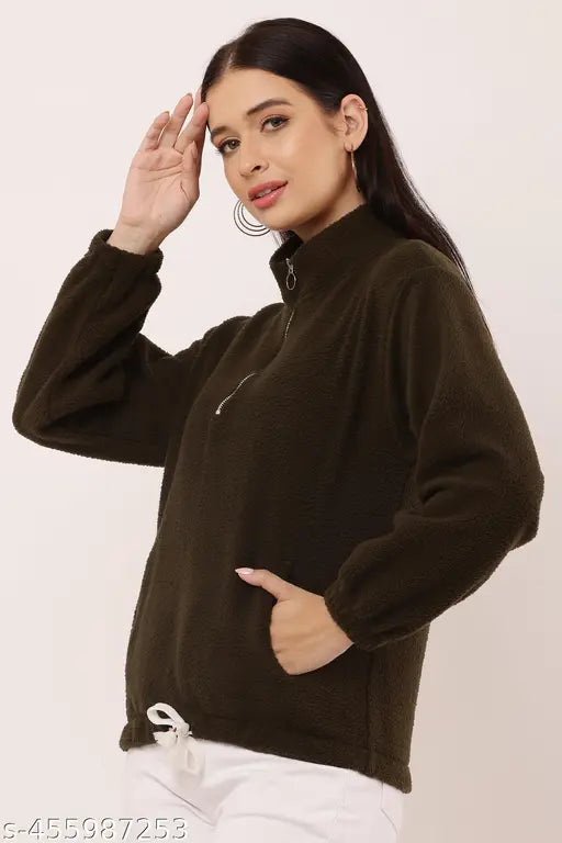 Womens Sweatshirts Half Zip dori Cropped Casual Pullover Thumb Hole Classic Comfy Spring and full