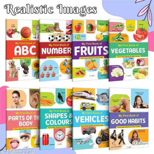My First Picture Book Collection For Early Learning : Collection of early learning books Preschool Kids Book 8 topics Learning books for kids