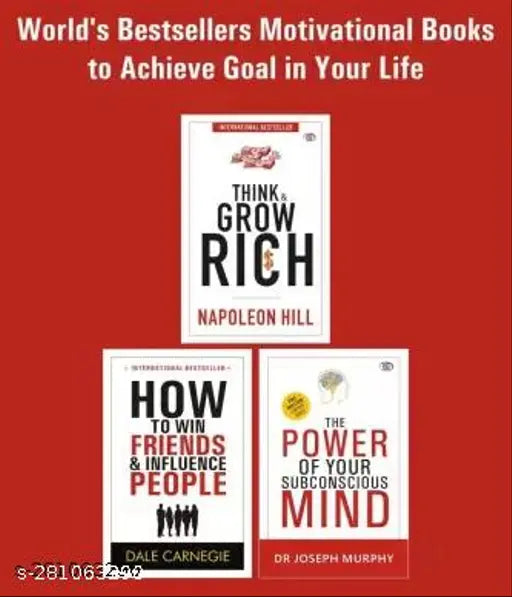 Think And Grow Rich + How To Win Friends & Influence People + The Power Of Your Subconscious Mind (Set Of 3 Books) (Paperback Napoleon Hill Dale Carnegie Dr. Joseph Murphy)
