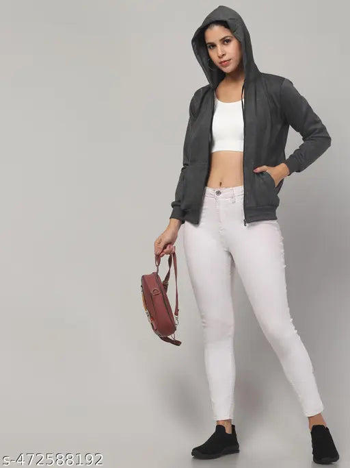 Winter Wear Regular Sweatshirt solid Pullover Hoody best quality fabric comfy design for Women