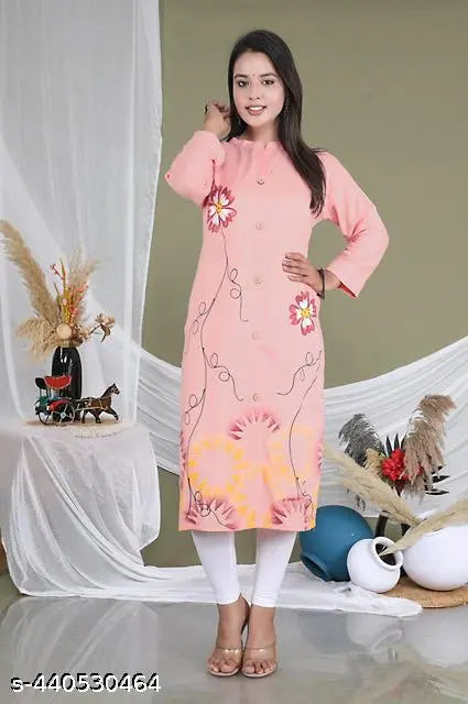 brush print kurti