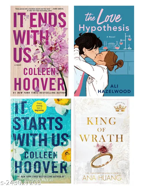 IT END WITH US BY COLLEEN HOOVER + IT STARTS WITH US BY COLLEEN HOOVER + THE LOVE HYPOTHESIS BY ALI HAZELWOOD + KING OF WRATH BY ANA HUANG