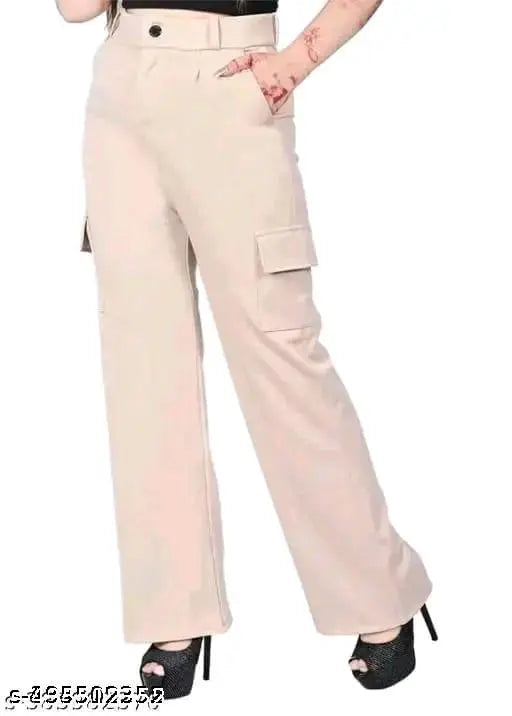 Women's Fleece Regular Fit Stretchable Drawstring Pants/Cargo for Winter Wear - Solid Women Jumpsuit