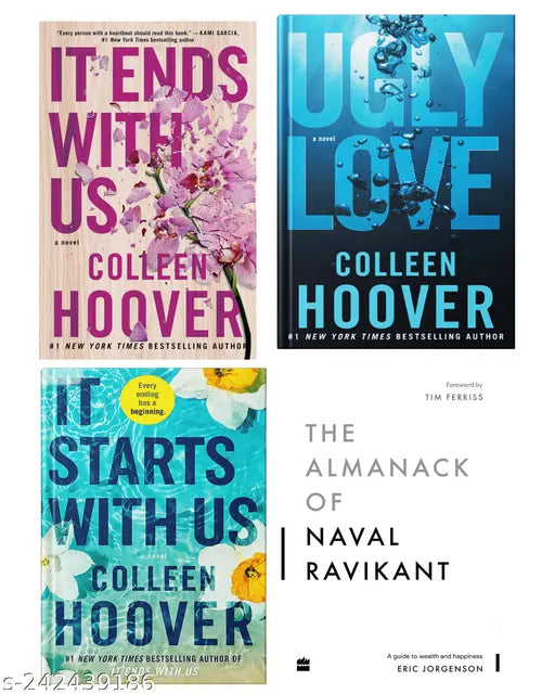 IT END WITH US BY COLLEEN HOOVER + IT STARTS WITH US BY COLLEEN HOOVER + UGLY LOVE BY COLLEEN HOOVER + THE ALMANACK OF NAVAL RAVIKANT BY ERIC JORGENSON
