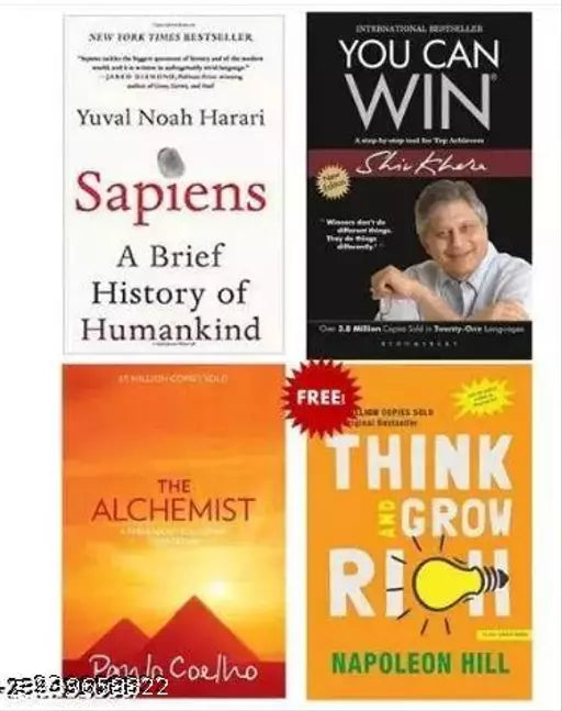 Combo Books OFFER - Sapiens You Can Win The Alchemist Think and Grow Rich