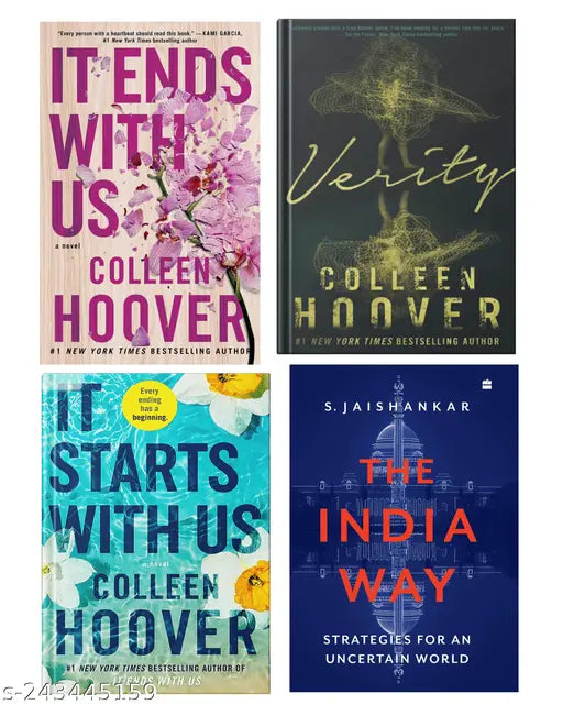 IT END WITH US BY COLLEEN HOOVER + IT STARTS WITH US BY COLLEEN HOOVER + VERITY BY COLLEEN HOOVER + THE INDIA WAY BY S. JAISHANKAR
