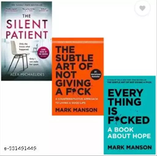 JJ Best Combo:The Silent Patient-Everything Is F-Subtle (Paperback Mark monson Alex)