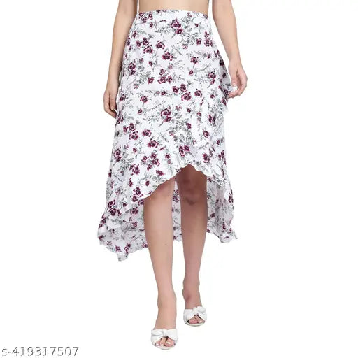 Woman A Line White Skirt