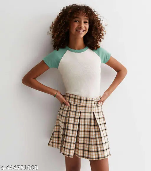Round Neck Contrast Short Sleeves Casual Top