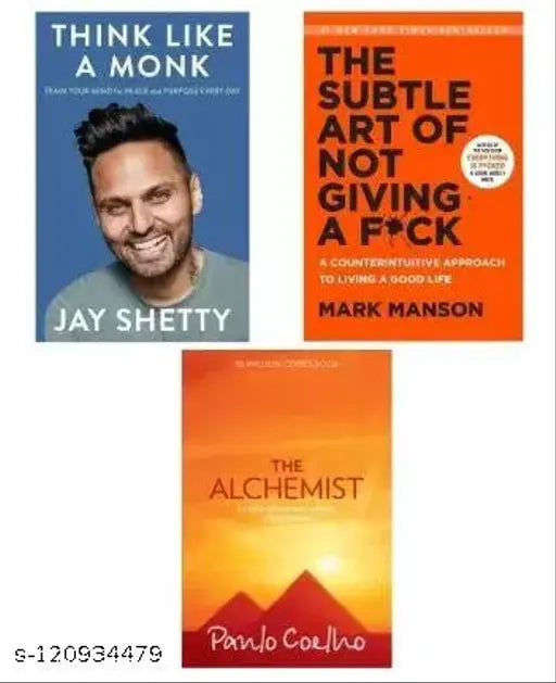 Best Selling 3 Combo Books: Think Likemonkk + Subtel Artt + Achemist (Papperback Jay Shetyy) (Paperback Jay Shetty Mark Manson Paulo Coelho)