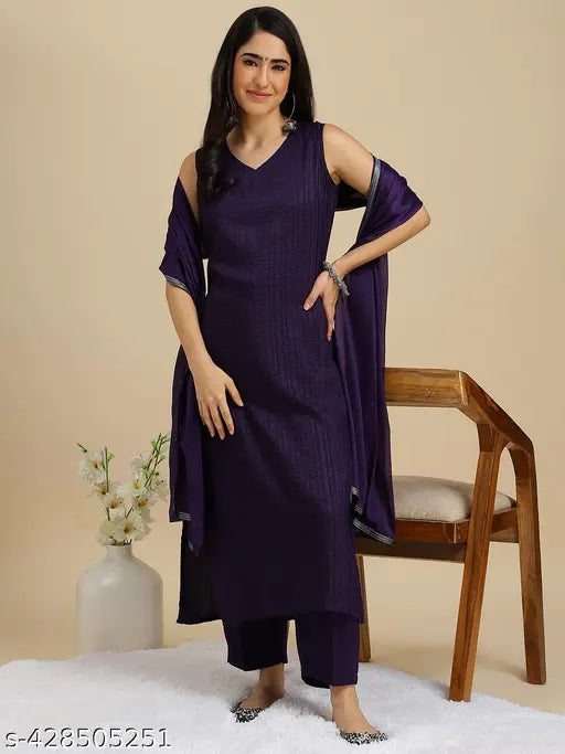 Women's Ethnic Kurta & Pant With Dupatta Set