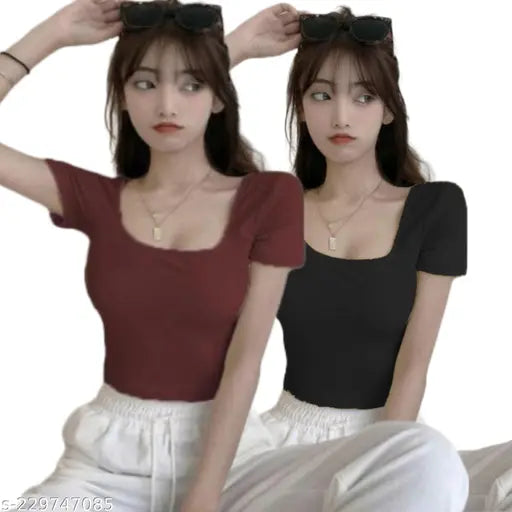 Combo Short Sleeve Top