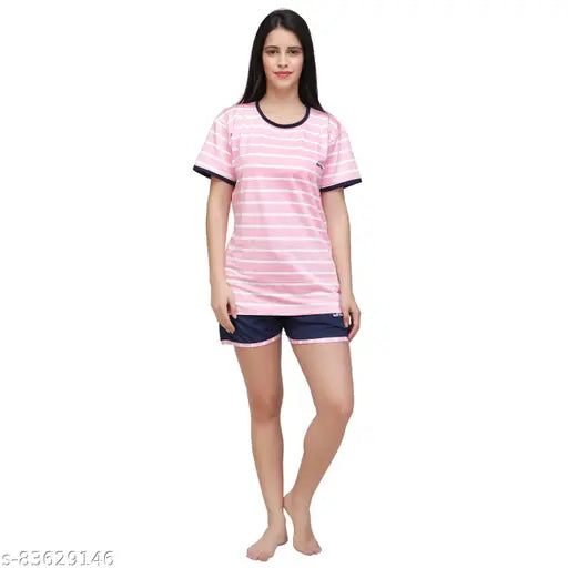 Baby Pink white stripe Active Clothing Set