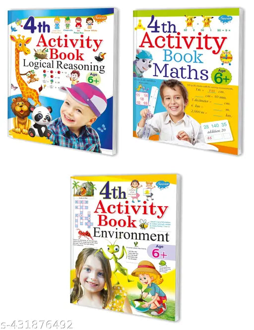 4th Activity Book–Logical Reasoning Maths (Age 6+) and Environment (Age 6+) book for kids : Maths books for kids Logical reasoning books for kids Maths activity book for kids - Set of 3 books for kids