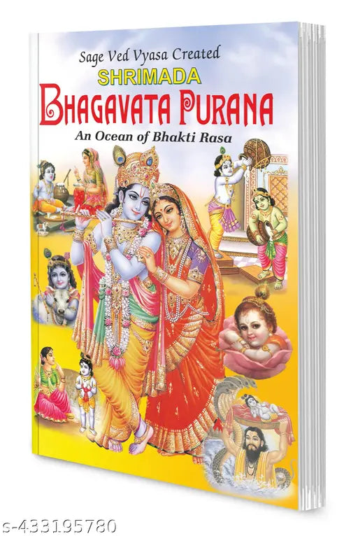 Shrimada Bhagavata Purana Book : Rishi Vyasadeva Composed Books Bhakti Books Hindu Cultural Books Stories of Vishnu avatars - Spiritualism & Ethics Books.