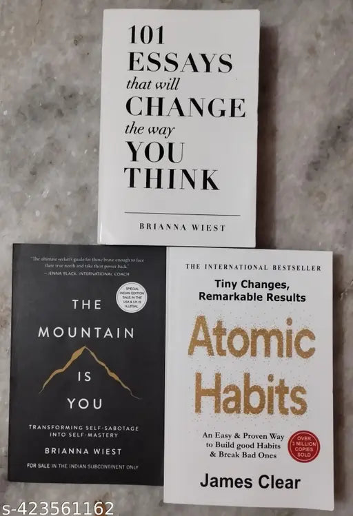 Best Combo Of 3 Books :- 101 Essays That Will Change The Way You Think + The Mountain Is You + Atomic Habits (English Paperback Brianna Wiest Clear James)