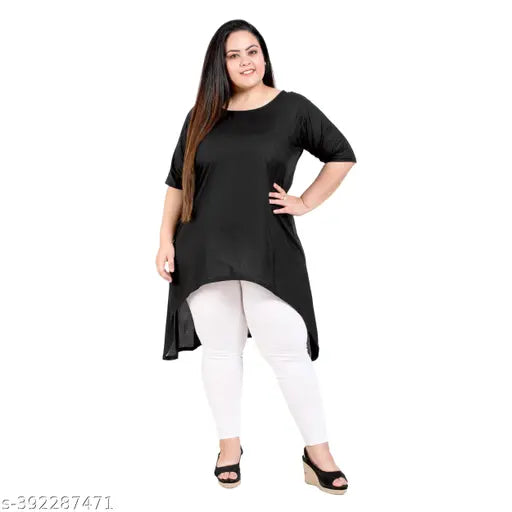 Mystic Rayon Plus Size Black Kurti by FAZZN
