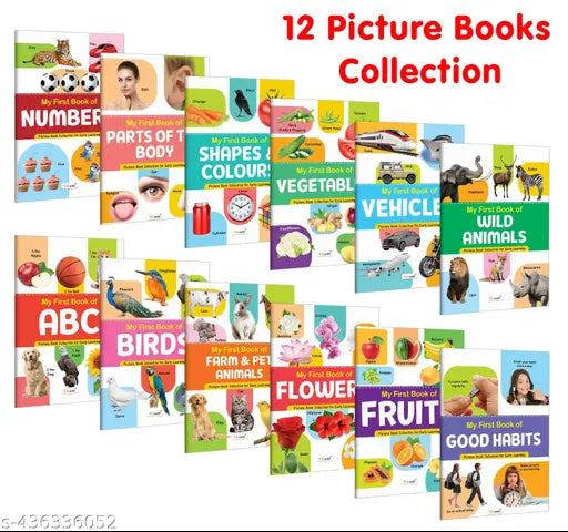 My First Picture Book Collection For Early Learning : Essential Book Of All In One Early childhood learning books With 12 Topics birthday gifts for Children best friend