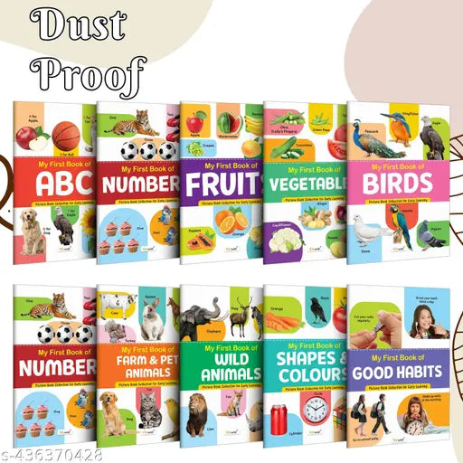 My First Picture Book Collection For Early Learning : Kids first little library book for kids Early learning books Picture book collection With 10 Topics Gift for best friend