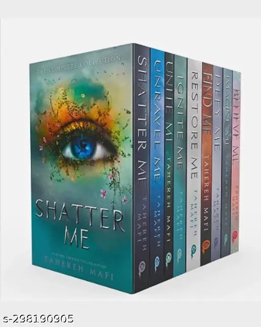 Shatter Me ( Shatter me series)- The Complete Collection (9-Book Boxset) Paperback – Box set. shatter me + imagine me + find me + belive me + defy me + restore me + unravel me + ignite me. novels full in romance fiction and mystery. Hurry to get yours.