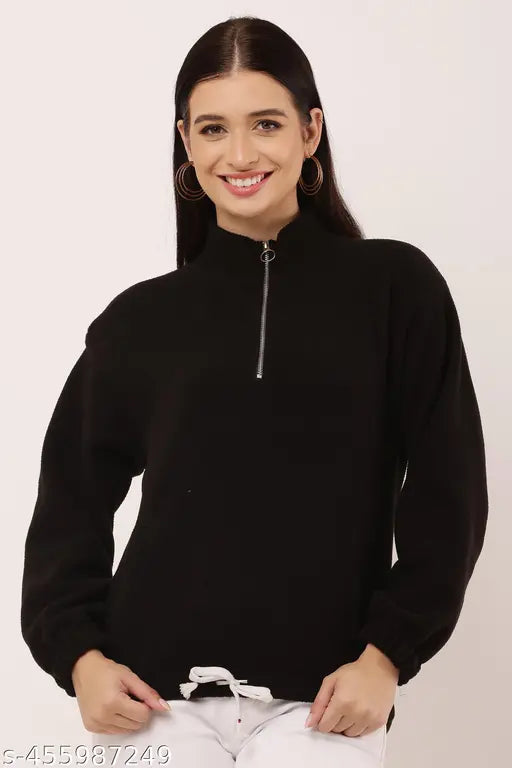 Womens Sweatshirts Half Zip dori Cropped Casual Pullover Thumb Hole Classic Comfy Spring and full