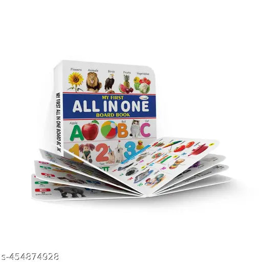 MY FIRST ALL IN ONE BOARD BOOK (English-Hindi) (Waterproof Dust-Resistant Big Fonts Hard Laminated Realistic Pictures Tear Resistent) - Gift Set For Kids