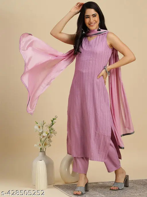 Women's Ethnic Kurta & Pant With Dupatta Set