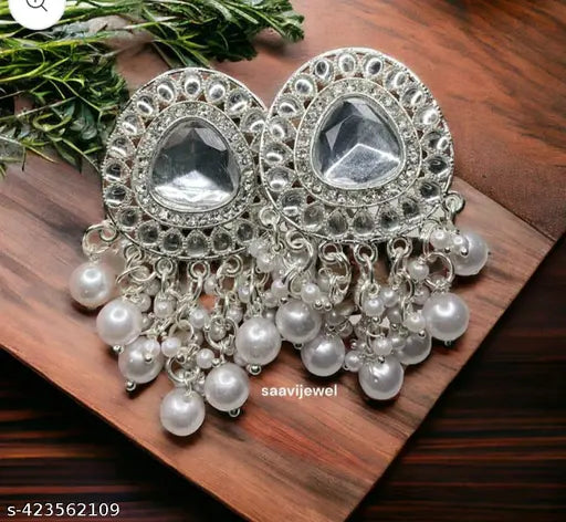 Vintage Crystal Rhinestone Chandbali Earring
