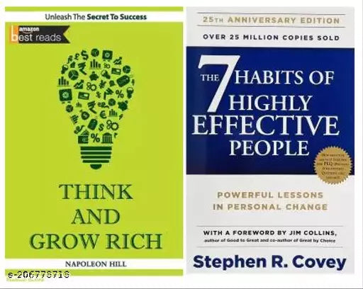 Think And Grow Rich + The 7 Habits Of Highly Effective People (Paperback Napoleon Hill R. Stephen Covey) (2 BOOKS COMBO)