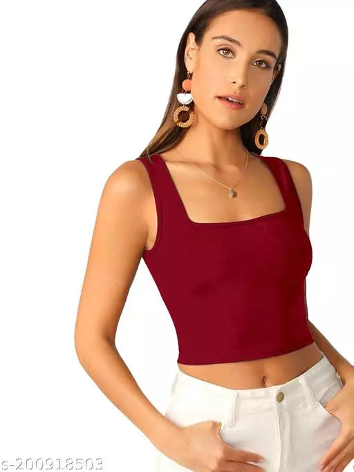 Maroon Crop Top For Woman