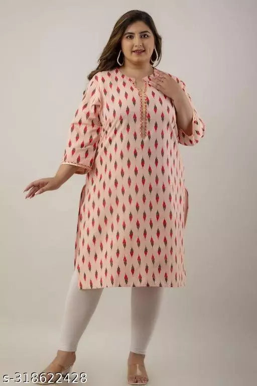 Stylish and Comfortable Plus-Size Cotton Kurti for Women