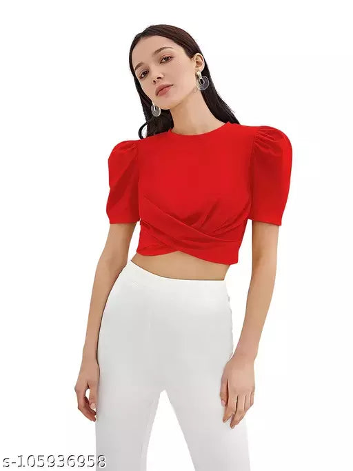 DHUNKI Women's Regular Crop Top