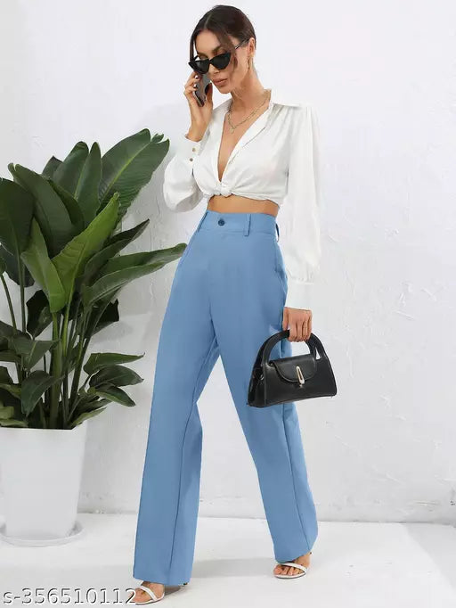 Mom Fit Sky Blue women Trouser