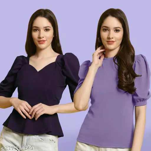 Clasic Casual Fashion Forward Women's Top - Pack of 2