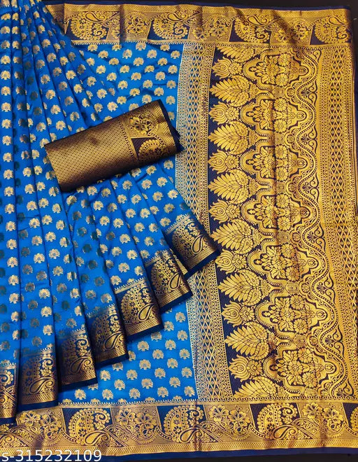 Morpich Fashion Nylon Banarasi Silk Same Border Saree