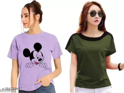 Pretty Graceful Women Tshirts (Pack of 2)