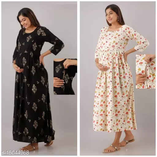 mialo black nd white maternity kurta with feeding zips