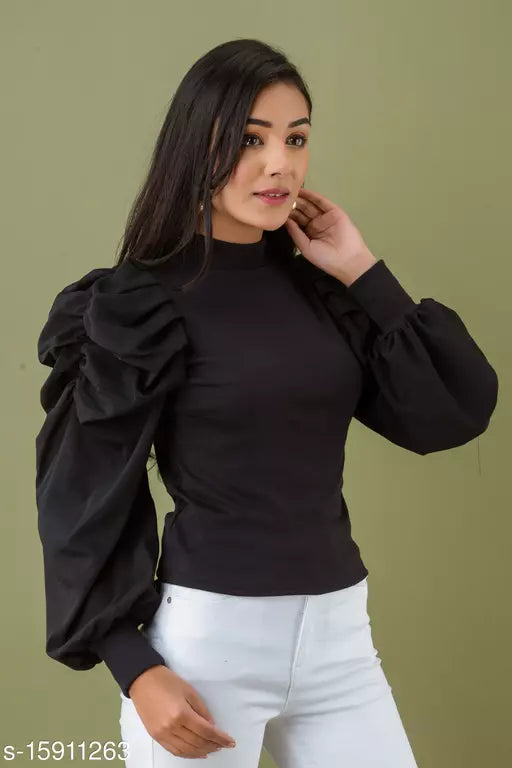 Mialo puff sleeves party wear top