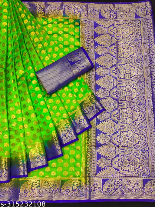 Morpich Fashion Nylon Banarasi Silk Same Border Saree