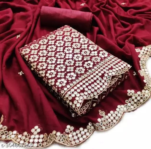 Abhisarika Pretty Georgette salwar suits & dress materials Red colour