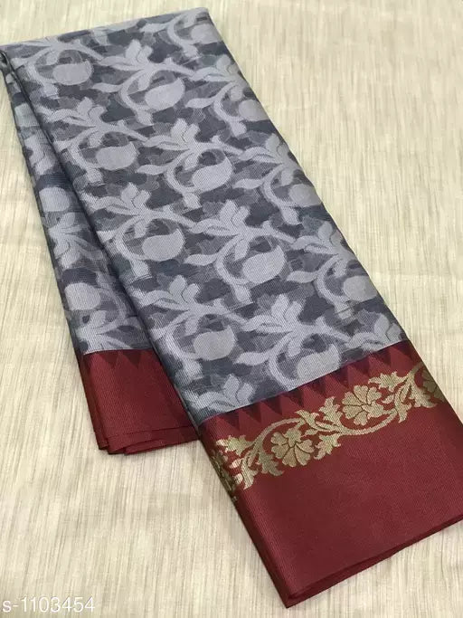 Glamorous Banarasi Kora Muslin Silk Saree