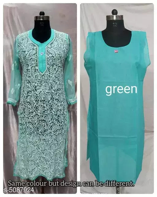 Women's Chikankari Chiffon Kurti