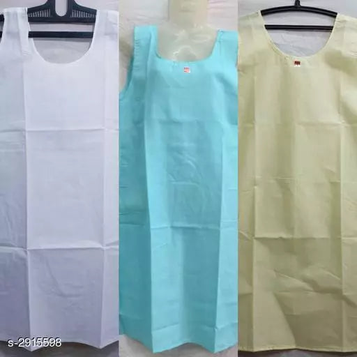 Women Pack of 3 Aqua Blue Cotton Camisoles