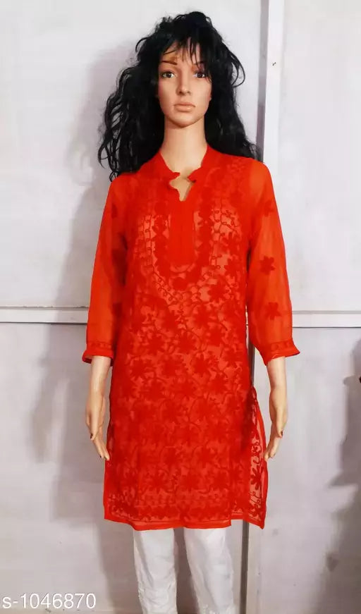 Attractive Georgette Chikankari Kurtis
