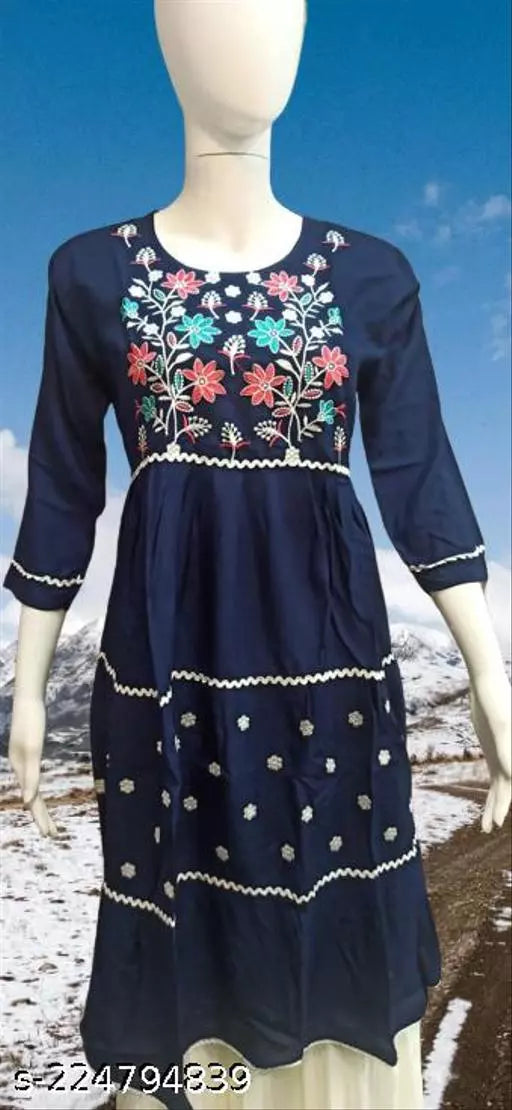 Woman Anarkali Long Round Kurta