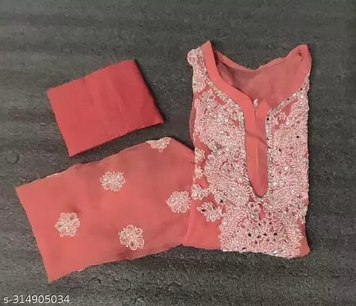 MIRROR WORK CHIKANKARI KURTI WITH INNER